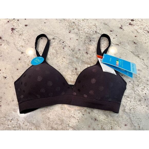 Barely There Black Dot Wire Free Bra XS (A-B 30-32) NWT - Picture 2 of 8